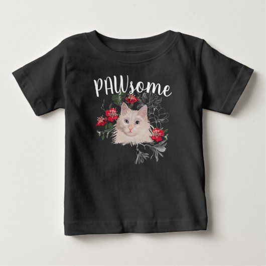 T-shirt bébé haut chat patte-ux (Devant)