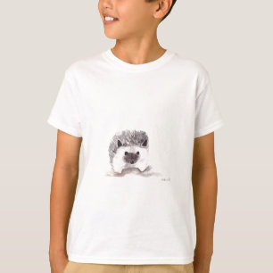 T-shirt bébé hérisson aquarelle animal noir vintage enfant