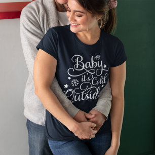 T-shirt Bébé il fait froid dehors Bleu marine Femme Fête