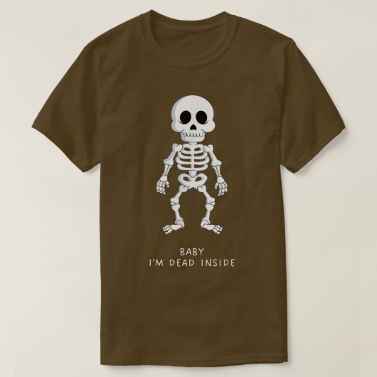 T-shirt Bébé Je suis mort dans un squelette drôle Emo Emo (Design devant)