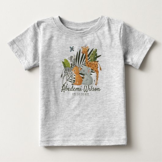 T-shirt bébé Jungle Safari Baby shower (Devant)
