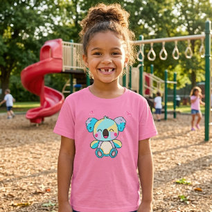 T-shirt Bébé koala ours souriant heureux avec des coeurs d