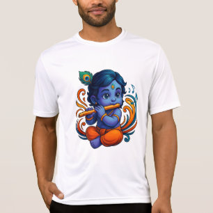 T-shirt Bébé Krishna avec Flûte - Vibes de paix   3D dynam