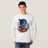 T-shirt Bébé Krishna avec Flûte - Vibes de paix | 3D dynam (Devant entier)