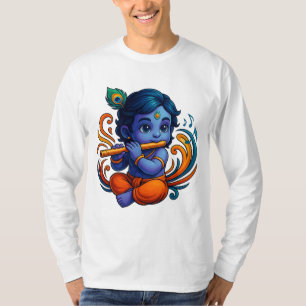 T-shirt Bébé Krishna avec Flûte - Vibes de paix 3D dynam