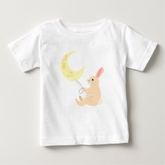 T-shirt bébé lapin et lune (Devant)