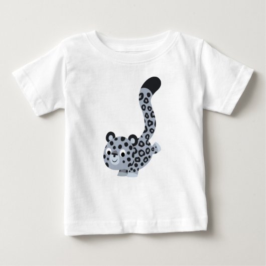 T-shirt bébé léopard de neige mignon à l'atterriss (Devant)
