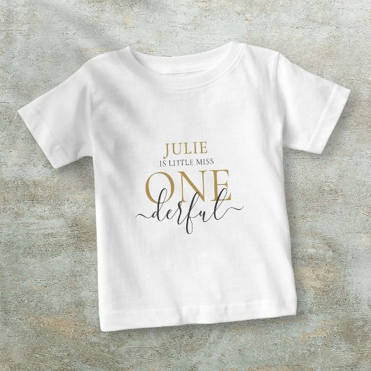 T-Shirt bébé Little Miss ONEderful personnalisé