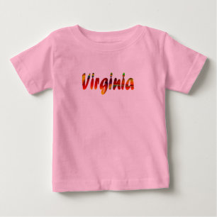 T-shirt bébé manches courtes rose pour Virginie