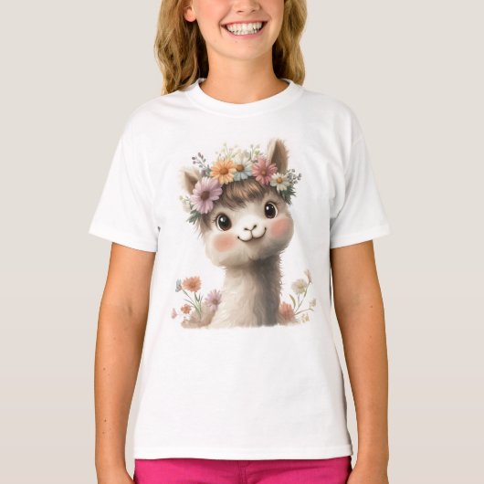 T-shirt Bébé mignon Alpaca (Devant)
