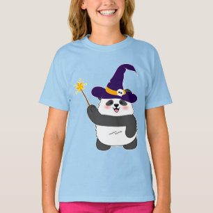 T-shirt Bébé mignon de Halloween Panda sorcière magique