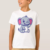 T-shirt Bébé mignon éléphant assis dessin (Devant)