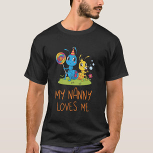 T-shirt Bébé Mignon & Grand-mère Fourmi Ma Nounou M'aime