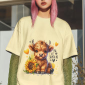 T-shirt Bébé mignon Highland Vache et tournesol Western Su