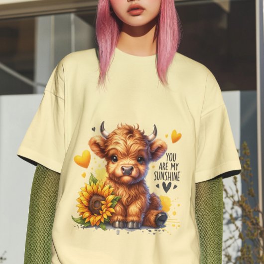 T-shirt Bébé mignon Highland Vache et tournesol Western Su