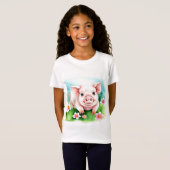 T-Shirt Bébé mignon porc (Devant entier)