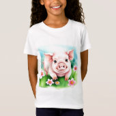 T-Shirt Bébé mignon porc (Devant)