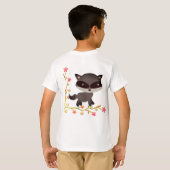 T-shirt Bébé mignon Raccoon avec fleurs (Dos entier)