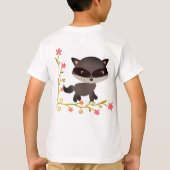 T-shirt Bébé mignon Raccoon avec fleurs (Dos)