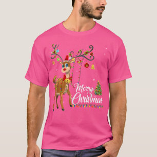 T-shirt Bébé mignon renne Joyeux feux de Noël Père Noël De