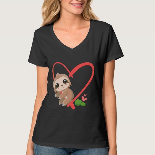 T-shirt Bébé mignon Sloth Valentines Jour Sloth (Devant)