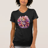 T-shirt Bébé mignon tigre en fleurs (Devant)
