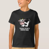 T-shirt Bébé Ne m'encombre pas Funny Cow Pun Dark BG (Devant)