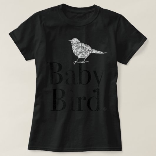 T-shirt BÉBÉ OISEAU - lettres noires - correspondance mama (Design devant)