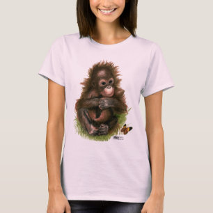 T-shirt Bébé orang-outan et papillon