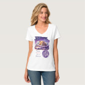 T-shirt Bébé ours dormant violet Galaxy Baby shower fille (Devant entier)