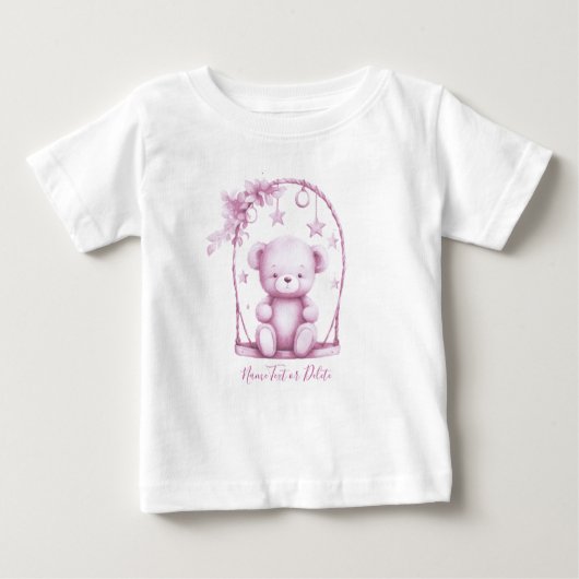 T-shirt bébé ours en peluche rose (Devant)