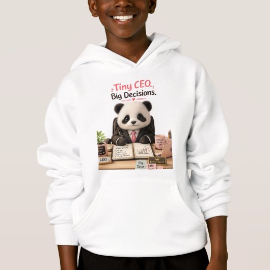 T-shirt bébé panda drôle Tiny CEO Grosses Décision (Devant)