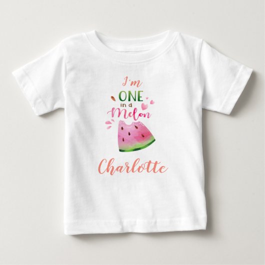 T-shirt bébé pastèque Un dans un t-shirt fille mel (Devant)