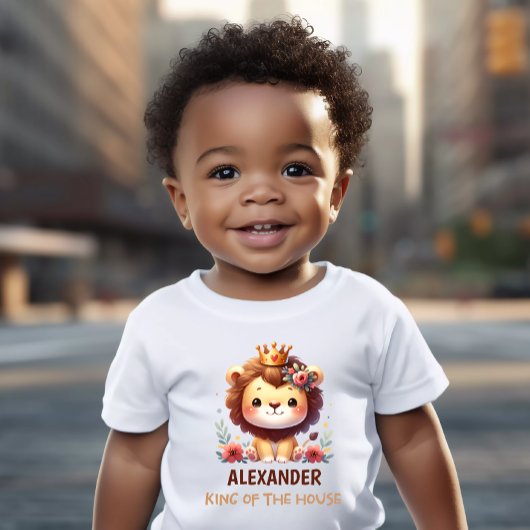T-shirt bébé personnalisable avec un mignon Lion