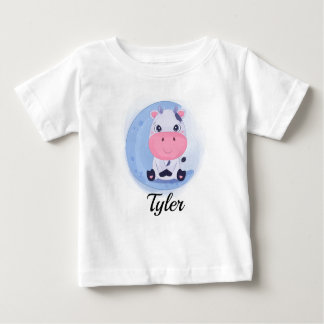 T-shirt bébé personnalisé à la vache mignonne