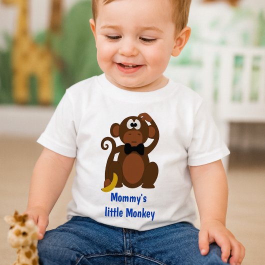 T-shirt bébé petit singe de mignonne maman