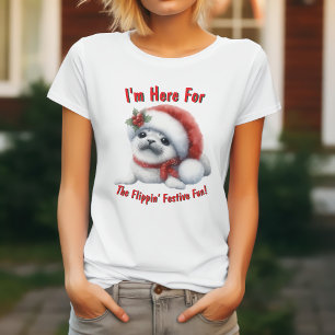 T-shirt Bébé phoque des fêtes adorable - Mignon et festif