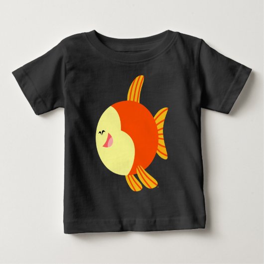 T-shirt bébé poisson caricature mignonne et moelle (Devant)