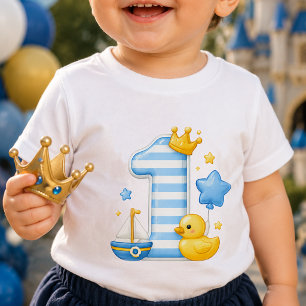 T-shirt bébé pour 1er anniversaire avec couronne
