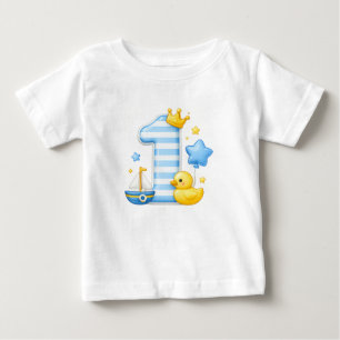 T-shirt bébé pour 1er anniversaire avec couronne