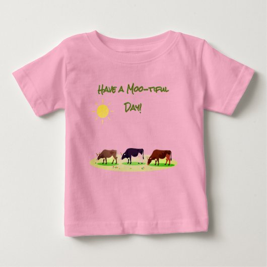 T-shirt bébé pour la ferme aux vaches mignonnes (Devant)