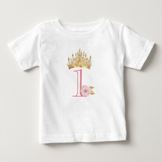 T-shirt bébé pour le 1er anniversaire de Princess (Devant)