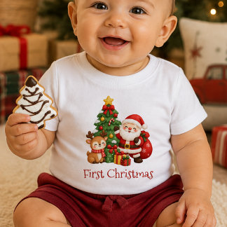 T-shirt bébé pour le premier Noël, cool et moderne