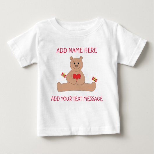 T-shirt bébé pour l'ours Valentine (Devant)
