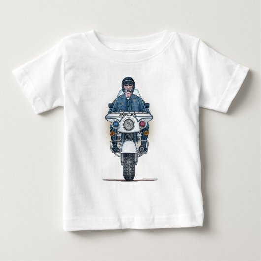 T-shirt bébé pour moto de police (Devant)