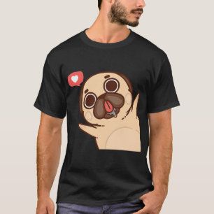 T-shirt Bébé Pug de dessin animé d'animal mignon dans un c