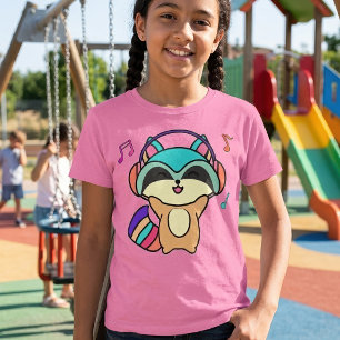 T-shirt Bébé raton laveur souriant et heureux avec des éco