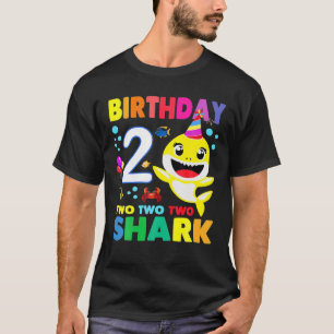 T-shirt Bébé Requin 2E Anniversaire Garçon Fille Deux 2 An