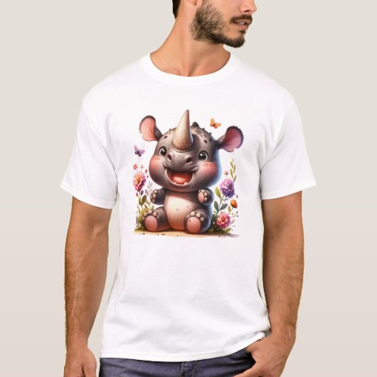 T-shirt Bébé Rhinocéros (Devant)