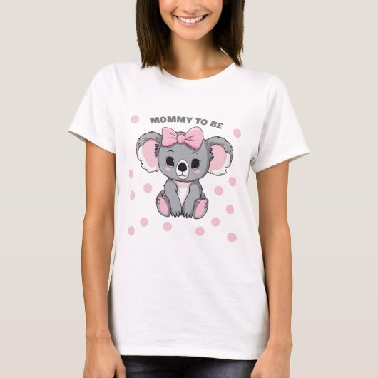 T-shirt Bébé rose Koala Ours (Devant)